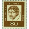 1 عدد تمبر سری پستی جرمن های نامدار - 80 فنیک - هاینریش فون کلیست - جمهوری فدرال آلمان 1961
