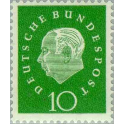 1 عدد تمبر سری پستی پوفسور دکتر هسوس - 10 فنیک - جمهوری فدرال آلمان 1959