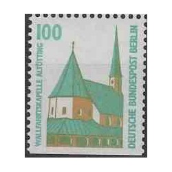 1 عدد تمبر سری پستی چشم اندازها - 100 فنیک - پایین بیدندانه - برلین آلمان 1989