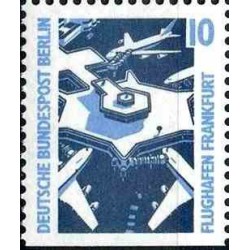 1 عدد تمبر سری پستی چشم اندازها - 10 فنیک - پایین بیدندانه - برلین آلمان 1988