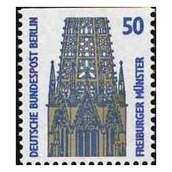 1 عدد تمبر سری پستی چشم اندازها - 50 فنیک - بالا بیدندانه - برلین آلمان 1987