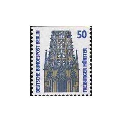 1 عدد تمبر سری پستی چشم اندازها - 50 فنیک - بالا بیدندانه - برلین آلمان 1987
