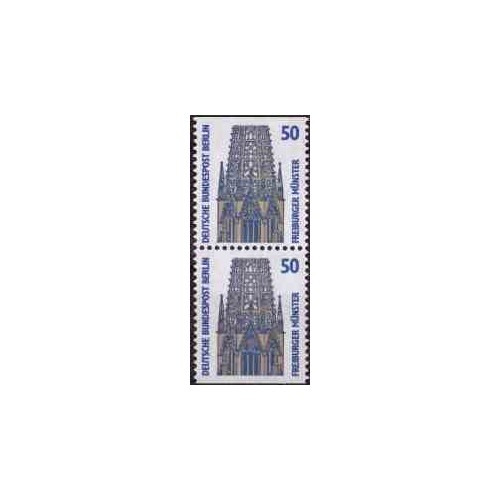 2 عدد تمبر سری پستی چشم اندازها - جفت بوکلتی - 50 فنیک - برلین آلمان 1987
