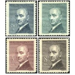 4 عدد  تمبر رئیس جمهور بنش - چک اسلواکی 1946