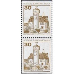 2 عدد تمبر سری پستی قلعه ها و کاخها - جفت بوکلتی - 30 فنیک - برلین آلمان 1977