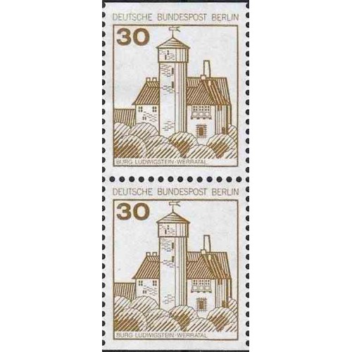 2 عدد تمبر سری پستی قلعه ها و کاخها - جفت بوکلتی - 30 فنیک - برلین آلمان 1977