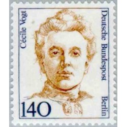1 عدد تمبر سری پستی زنان نامدار -Cécile Vogt- دانشمند عصب شناس - برلین آلمان 1989 قیمت 5.6 دلار