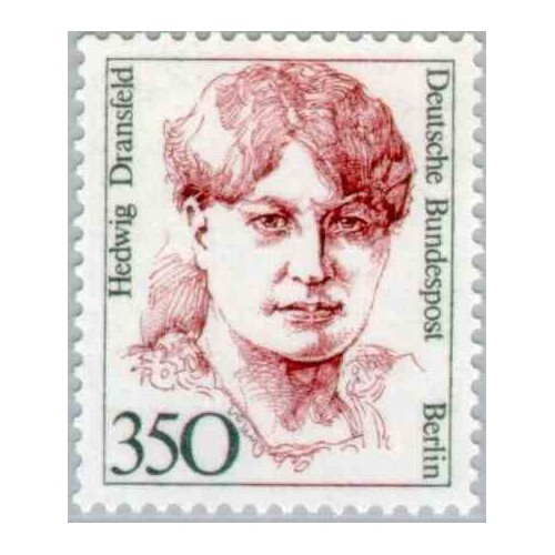 1 عدد تمبر سری پستی زنان نامدار -  Hedwig Dransfeld - سیاستمذار - برلین آلمان 1988 قیمت 9 دلار