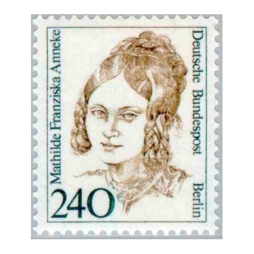 1 عدد تمبر سری پستی زنان نامدار -    Mathilde Franziska Anneke- برلین آلمان 1988