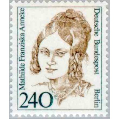 1 عدد تمبر سری پستی زنان نامدار -    Mathilde Franziska Anneke- برلین آلمان 1988