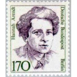 1 عدد تمبر سری پستی زنان نامدار -   Hannah Arendt - فیلسوف -برلین آلمان 1988
