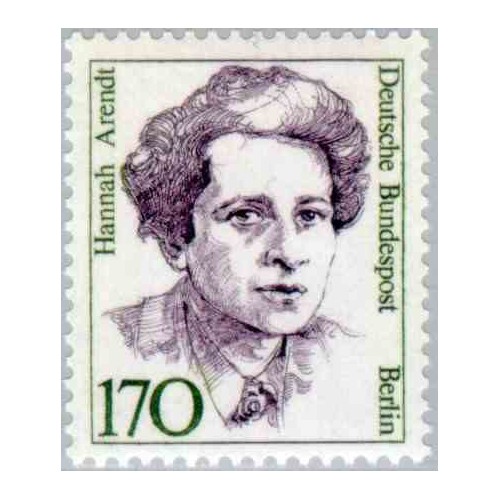 1 عدد تمبر سری پستی زنان نامدار -   Hannah Arendt - فیلسوف -برلین آلمان 1988