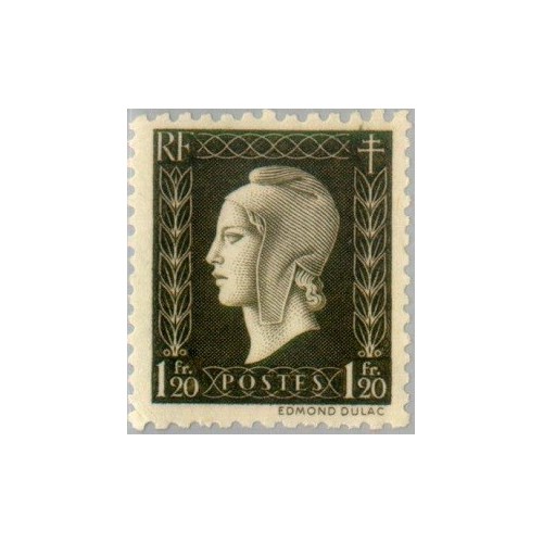 1 عدد  تمبر سری پستی - 1.2F - فرانسه 1945