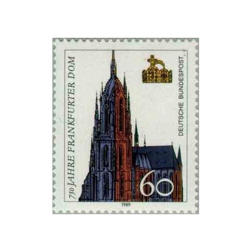 1 عدد تمبر 750مین سالگرد کلیسای جامع فرانکفورت - جمهوری فدرال آلمان 1989
