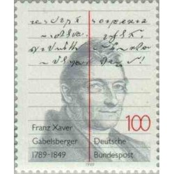 1 عدد تمبر دویستمین سالگرد تولد فرانتس خاویر گابلزبرگر - تندنویس - جمهوری فدرال آلمان 1989
