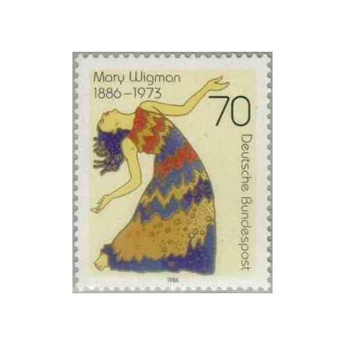 1 عدد تمبر یادبود ماری ویگمن - رقصنده - جمهوری فدرال آلمان 1986