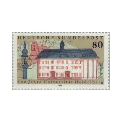 1 عدد تمبر پانصد سالگی دانشگاه هایدلبرگ  - جمهوری فدرال آلمان 1986