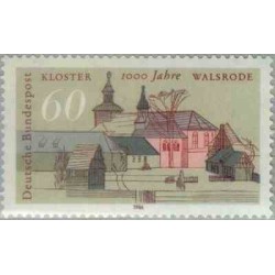 1 عدد تمبر هزارمین سالگرد کلیسای جامع والسرود - جمهوری فدرال آلمان 1986