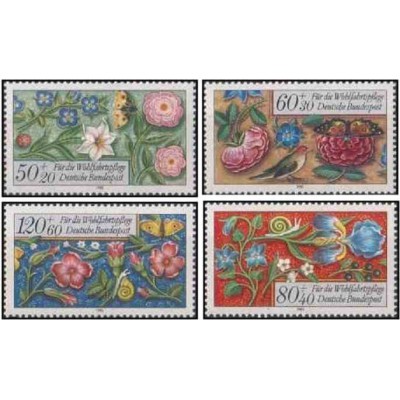 4 عدد تمبر خیریه - گلها - جمهوری فدرال آلمان 1985 قیمت 4.6 دلار