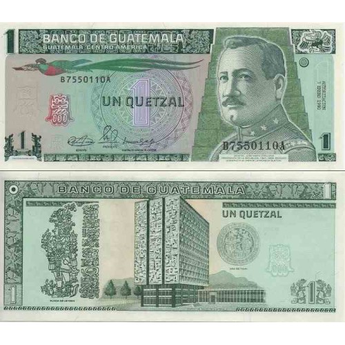 اسکناس 1 کوتزال - گواتمالا 1990 تاریخ 03.01.1990 اسکناس 1 کوتزال - گواتمالا 1990 تاریخ 03.01.1990