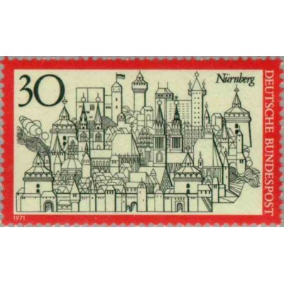 1 عدد تمبر شهر نورنبرگ - جمهوری فدرال آلمان 1971