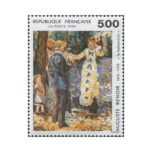 1 عدد  تمبر تابلو نقاشی اثر رنوار  - فرانسه 1991 قیمت 2.5 دلار