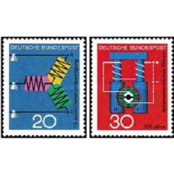 2 عدد تمبر علم و تکنیک - جمهوری فدرال آلمان 1966