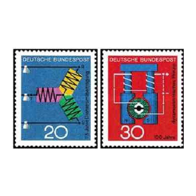 2 عدد تمبر علم و تکنیک - جمهوری فدرال آلمان 1966