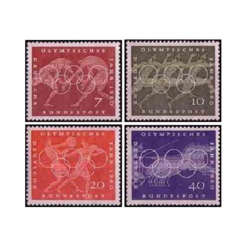 4 عدد تمبر بازیهای المپیک رم - جمهوری فدرال آلمان 1960