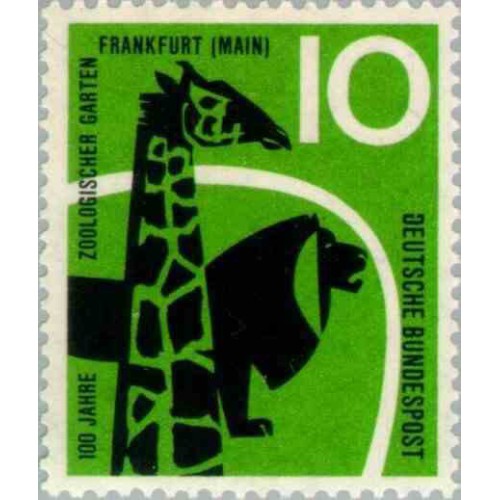 1 عدد تمبر صدمین سالگرد باغ وجش فرانکفورت  - جمهوری فدرال آلمان 1958