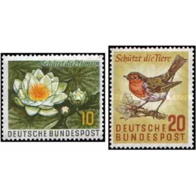 2 عدد تمبر حفاظت از طبیعت - جمهوری فدرال آلمان 1957