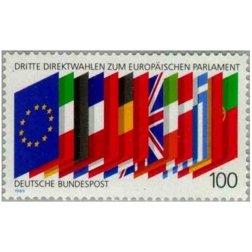 1 عدد تمبر انتخابات پارلمان اروپا - جمهوری فدرال آلمان 1989