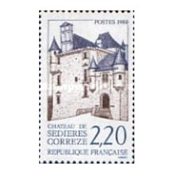 1 عدد  تمبر تبلیغات توریستی - قلعه سدیر، کورز  - فرانسه 1988