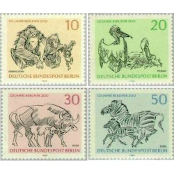 4 عدد تمبر 125مین سالگرد باغ وحش برلین - برلین آلمان 1969