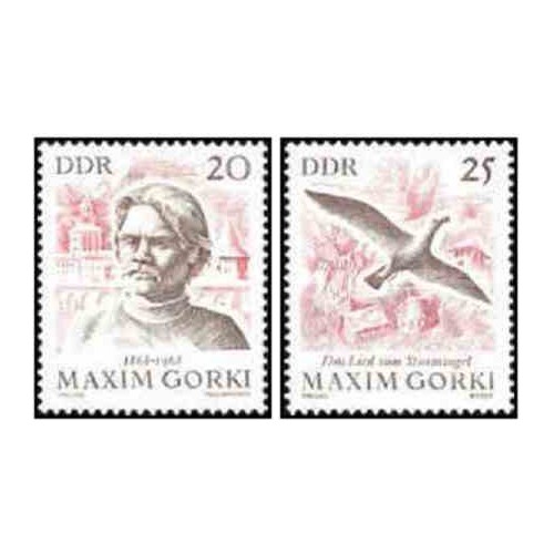 2 عدد تمبر صدمین سالگرد تولد ماکسیم گورکی  - جمهوری دموکراتیک آلمان 1968