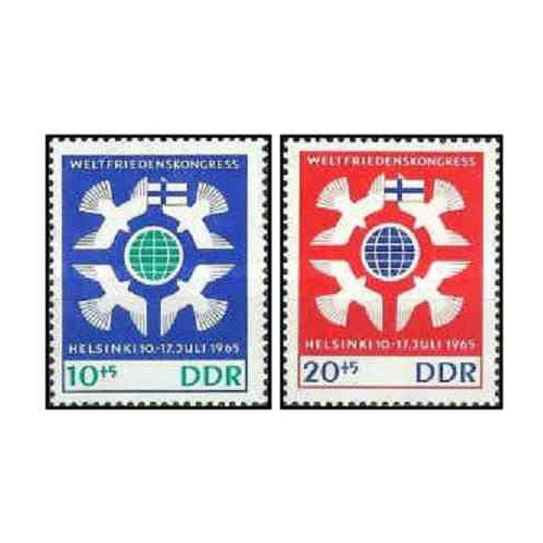 2 عدد تمبر کنگره صلح جهانی - جمهوری دموکراتیک آلمان 1965