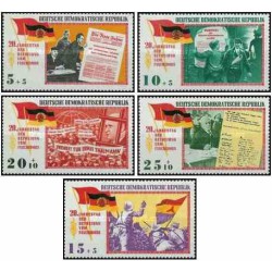 5 عدد تمبر بیستمین سالگرد آزادی - جمهوری دموکراتیک آلمان 1965