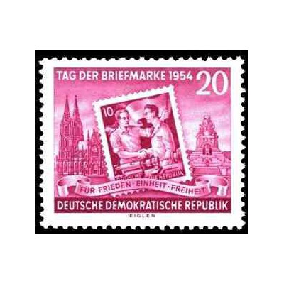 1 عدد تمبر  روز تمبر  - جمهوری دموکراتیک آلمان 1954