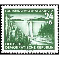 1 عدد تمبر کمک به قربانیان سیل - جمهوری دموکراتیک آلمان 1954