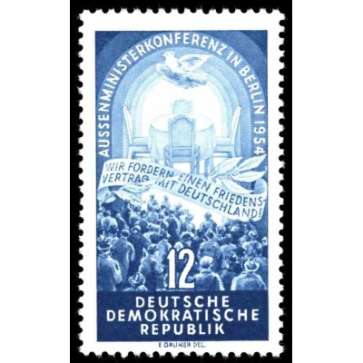 1 عدد تمبر کنفرانس چهار قدرت - برلین - جمهوری دموکراتیک آلمان 1954  قیمت 2.7 دلار