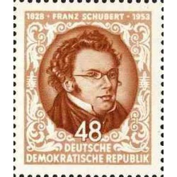 1 عدد تمبر 125مین سالگرد درگذشت فرانس شوبرت آهنگساز اتریشی - جمهوری دموکراتیک آلمان 1953 با شارنیه - قیمت 4.4 دلار