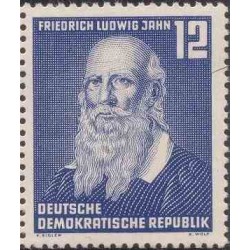 1 عدد تمبر صدمین سالگرد درگذشت فردریش لودویک جان - محقق ژیمناستیک - جمهوری دموکراتیک آلمان 1952 با شارنیه - قیمت 3.3 دلار