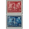 2 عدد تمبر نمایشگاه لایپزیک - جمهوری دموکراتیک آلمان 1952 با شارنیه - قیمت 5.5 دلار