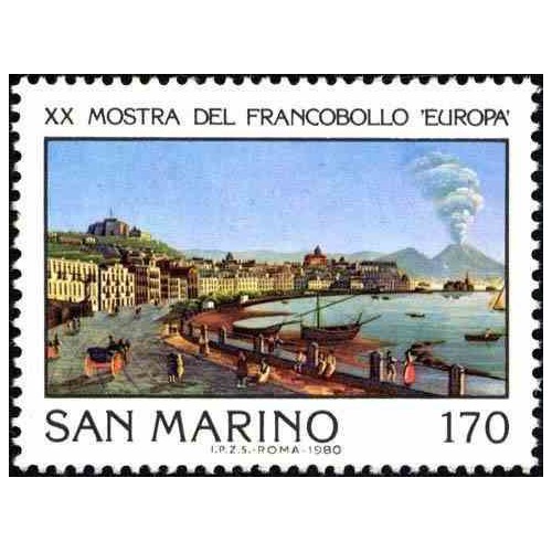 1 عدد تمبر نمایشگاه بین المللی فیلاتلی اروپا ، ناپل - سان مارینو 1980