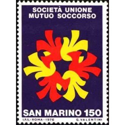 1 عدد تمبر صد سالگی انجمن تعاونی SUMS  - اتحادیه انجمن کمکهای متقابل- سان مارینو 1976