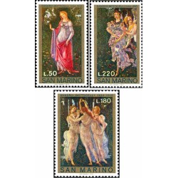 3 عدد تمبر تابلو نقاشی - سان مارینو 1972