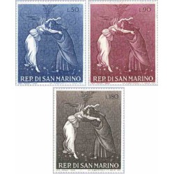 3 عدد تمبر کریستمس - تابلو نقاشی - سان مارینو 1968