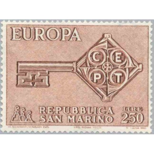 1 عدد تمبر مشترک اروپا - Europa Cept - سان مارینو 1968