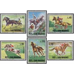 6 عدد تمبر اسبها - ورزشهای سوارکاری - سان مارینو 1966