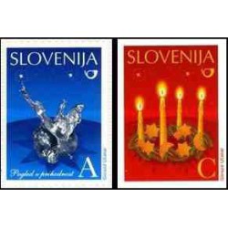 2 عدد تمبر کریستمس - خودچسب - اسلوونی 2010